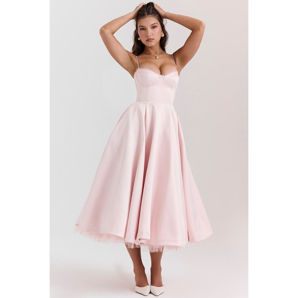 House of CB  Mademoiselle Ballerina Pink Midi Dress